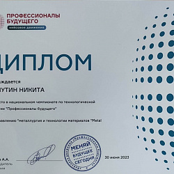 Команда Института перспективных технологий и индустриального программирования заняла первое место в Национальном чемпионате по технологической стратегии «Профессионалы будущего» по направлению «Металлургия и технологии материалов»