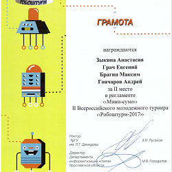 Студенты Колледжа приборостроения и информационных технологий приняли участие во II Всероссийском молодёжном турнире «Робоштурм-2017»