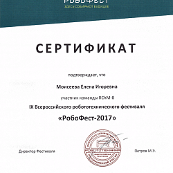 Студенты колледжа успешно выступили на IX Всероссийском робототехническом фестивале «РОБОФЕСТ -2017»