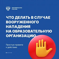 Минобрнауки России рассказало, что делать в случае вооружённого нападения на образовательную организацию
