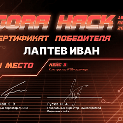 Команда студентов института ИТ заняла первое место в одном из трёх треков хакатона AGORA HACK