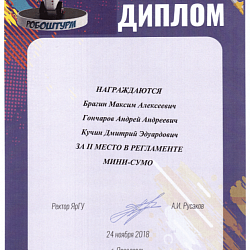 Студенты Колледжа стали призёрами III Всероссийского молодёжного турнира по робототехнике «Робоштурм 2018»